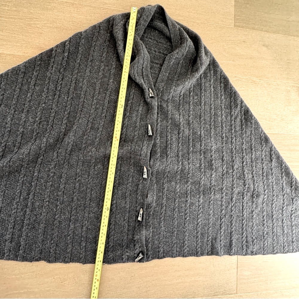 Woo Shanghai Luxury Brand Cashmere Scarf Wrap ,Shawl ,Cape, Chorcoal Gray - Picture 10 of 16